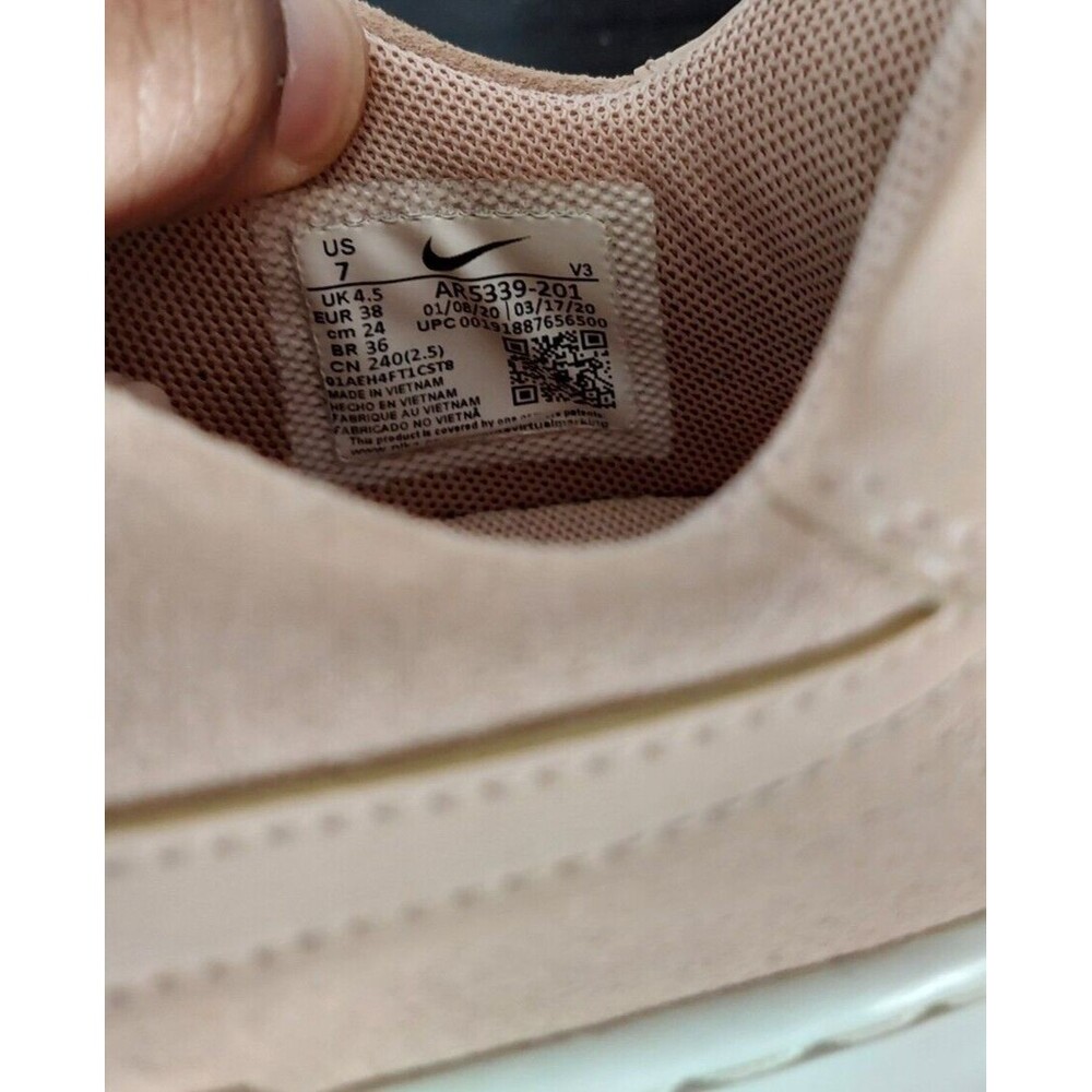 Nike Womens Air Force 1 Sage Low Sneakers Shoes Pink AR5339-201 Suede Lace Up 7 - Picture 8 of 8